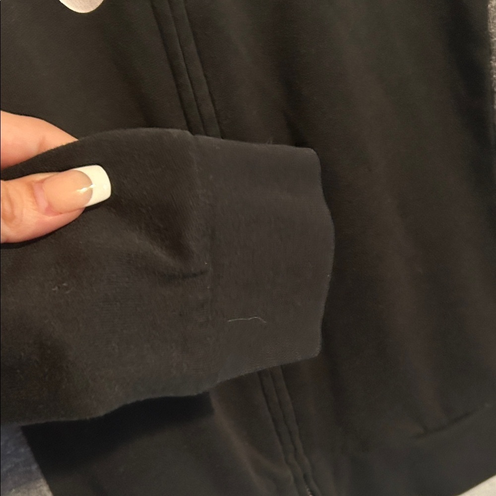 Pink Victoria Secret Black and Gray Zip-Up Hoodie - Picture 2 of 7